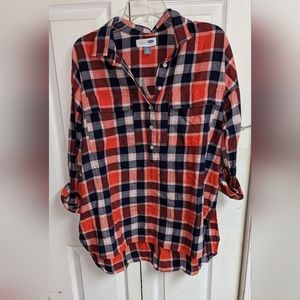 Old Navy Size Large Women's Plaid Boyfriend Shirt